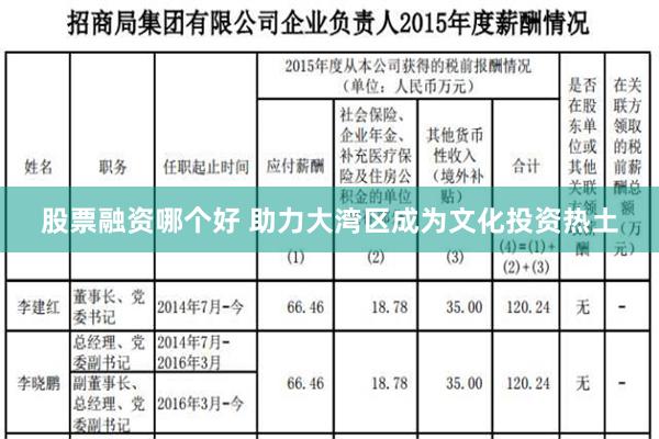 股票融资哪个好 助力大湾区成为文化投资热土