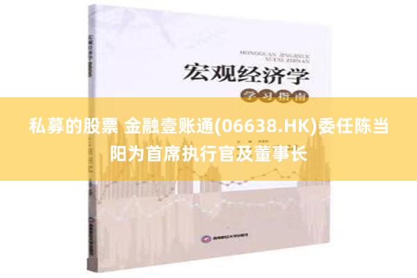 私募的股票 金融壹账通(06638.HK)委任陈当阳为首席执行官及董事长